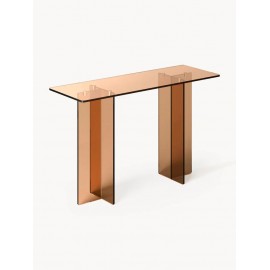 Konsola ze szkła brązowy transparentny Anouk