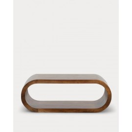 Stolik owalny drewno mangowe ciemny brąz  Adgar Mango