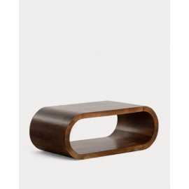 Stolik owalny drewno mangowe ciemny brąz  Adgar Mango