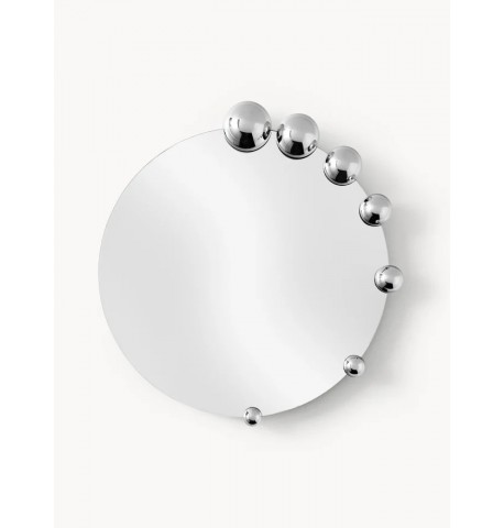 Lustro okrągłe ścienne srebrne Polaris
