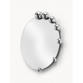 Lustro okrągłe ścienne srebrne Polaris