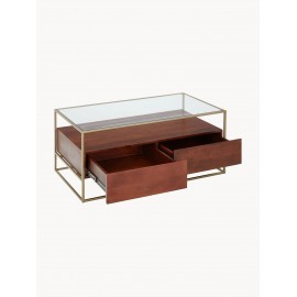 Stolik kawowy Theodor drewno mangowe brąz 100x45x55 cm