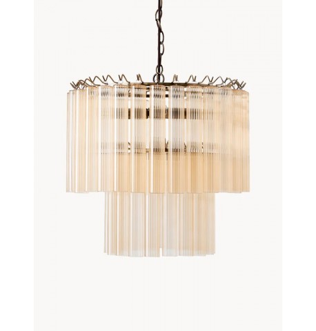 Lampa sufitowa klosze szklane rurki transparentne beż Janae