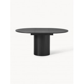 Stół okrągły rozkładany czarny 120-160cm Filo
