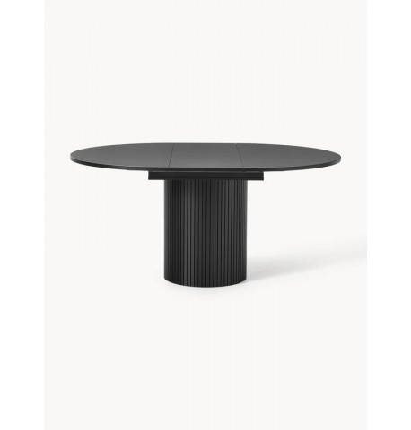 Stół okrągły rozkładany czarny 120-160cm Filo