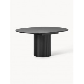 Stół okrągły rozkładany czarny 120-160cm Filo