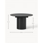 Stół okrągły rozkładany czarny 120-160cm Filo