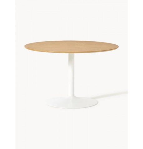 Stół okrągły blat kolor naturalnego drewna Menorca