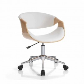 Fotel obrotowy ekoskóra Tomasucci Visby Wood