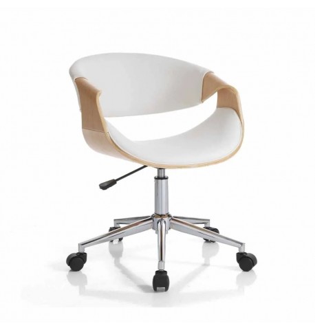 Fotel obrotowy ekoskóra Tomasucci Visby Wood