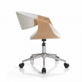 Fotel obrotowy ekoskóra Tomasucci Visby Wood