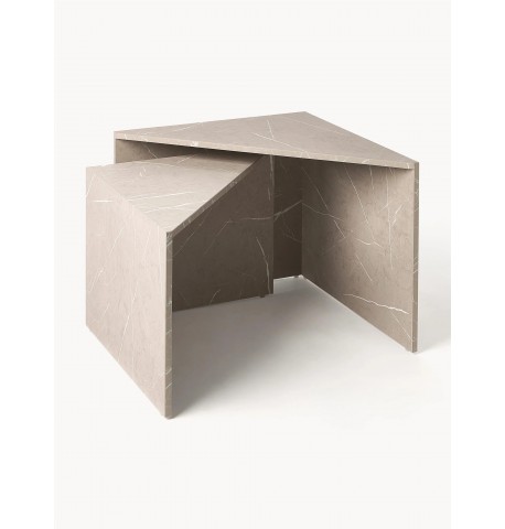 Stoliki pomocnicze o wyglądzie trawertynu Vilma