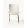 Krzesło tapiceriwane z aksamitu jasnobeżowe WEST Tess