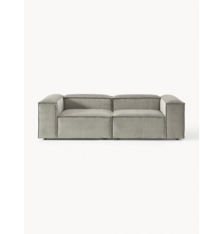 Sofa prosta szara sztruksowa 3 os Lennon