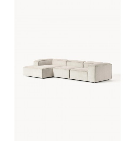Sofa narożna Lennon 4os modułowa 327x180cm sztruks jasnobeżowy