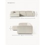 Sofa narożna Lennon 4os modułowa 327x180cm sztruks jasnobeżowy