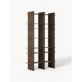 Regał Rami 176x100x32cm metalu i MDF jasny brąz