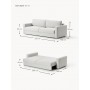 Sofa rozkładana Tasha 235x100x83cm jasno szara