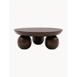 Stolik kawowy drewno mangowe brązowy Sculpt