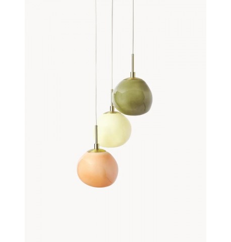Lampa wisząca złote mocowanie kolorowe klosze  Josie