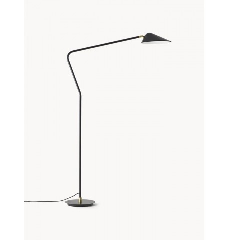 Lampa podłogowa regulowany klosz czarna Neron
