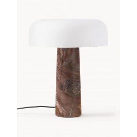 Lampa stołowa marmurowa podstawa szklany klosz Carla