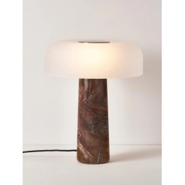 Lampa stołowa marmurowa podstawa szklany klosz Carla