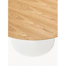 Stół okrągły blat fornir drewna jesionowego 100cm Menorca