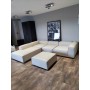 Sofa modułowa narożna lewostronna + puf złamana biel Lennon